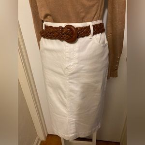 TALBOTS DENIM WHITE PENCIL SKIRT